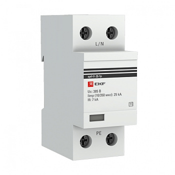 EKF PROxima Устройство защиты от импульсных перенапряжений Тип 1 Iimp 25kA (10/350?s) 1P spd-t1-25-1p