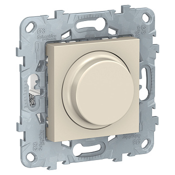 SE Unica New Беж Светорегулятор LED поворотно-нажимной, универсальный 5-200Вт NU551444