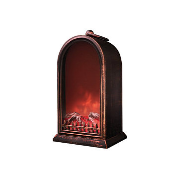 NEON-NIGHT Светодиодный камин «Фьюжн» с эффектом живого огня 14,7x11,7x25 см, батарейки 2хС (не в комплекте) USB, бронзовый 511-038