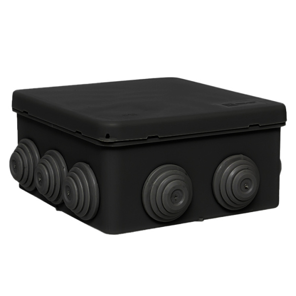 Купить EKF Коробка распределительная КМР-030-014 с крышкой (100х100х50), 10 мембр. вводов чёрная IP55