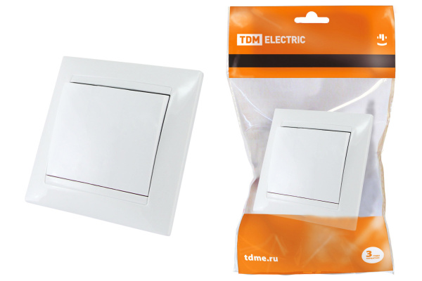 TDM Выключатель 1 кл. 10А белый "Лама" SQ1815-0001