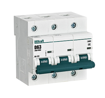 Dekraft Автоматический выключатель 3Р 63А х-ка D ВА-201 10кА 13019DEK
