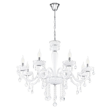 Eglo Люстра CARPENTO, 8х40W (Е14), ?700, H1300, стекло/белый 39114