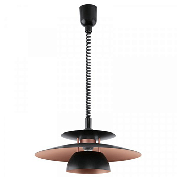 Eglo 31666 Подвес BRENDA, 1X60W (E27), пластик, сталь, черный/черный, медный, черный кабель