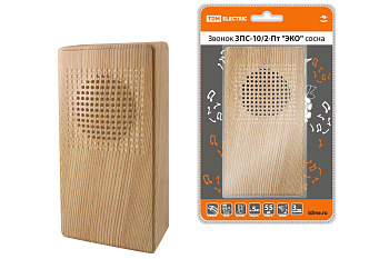 TDM Звонок ЗПС-10/2-Пт "ЭКО" сосна (пров. без.кн., сеть, "птичка") SQ1901-0026