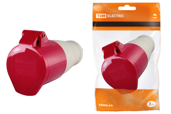 TDM Розетка 224 переносная 3Р+РЕ 32А 380В IP44 SQ0603-0013