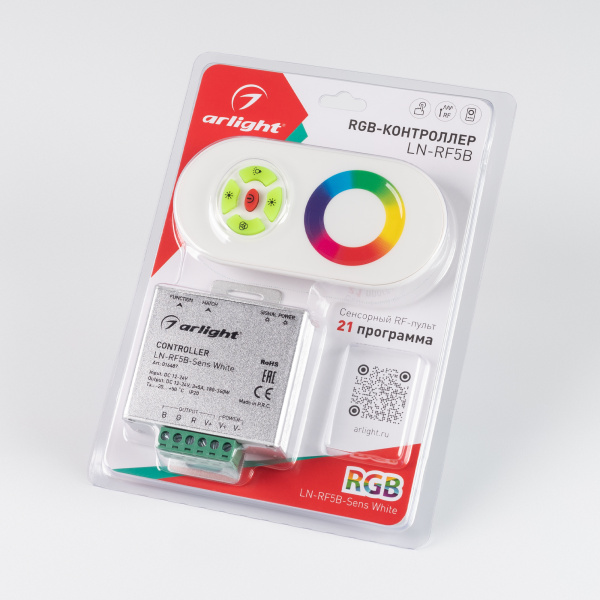 Купить Arlight Контроллер LN-RF5B-Sens White (12-24V,180-360W) (IP20 Металл, 1 год) 016487