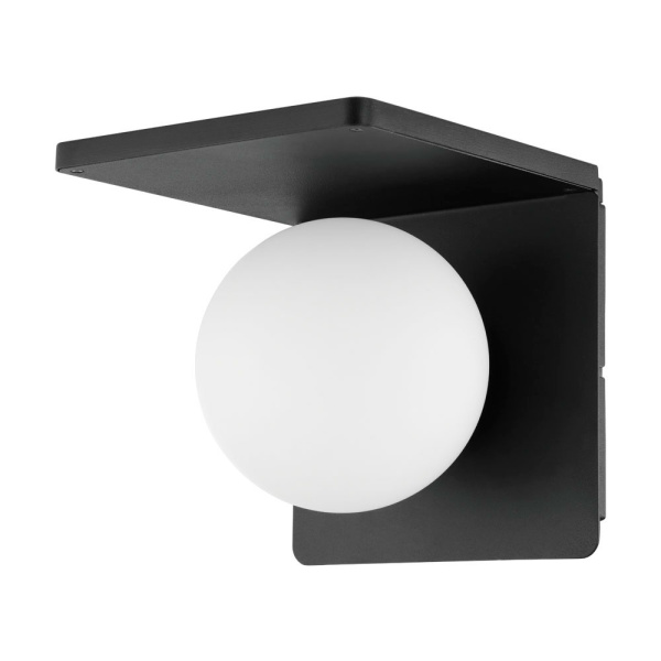 Eglo 98265 Бра CIGLIE, 1х40W (E14), L180, H180, A210, литой алюминий, черный/опаловое стекло, белый