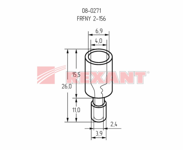 Купить Разъем ШТЕКЕРНЫЙ полностью изолированный гнездо - 4мм 1.5-2.5мм² (РШПи-м 2.5-4 / РШИм 2-5-4) красный Rexant 08-0271