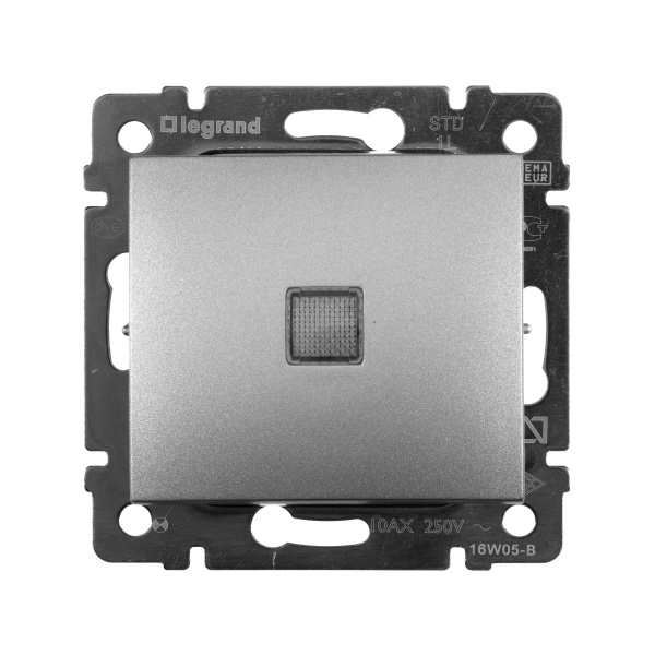 Купить Legrand Valena Алюминий Выключатель 1-клавишный с подсветкой 770110