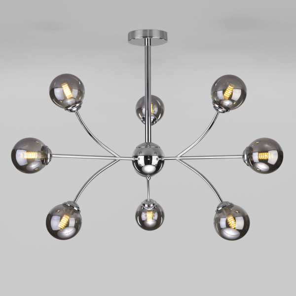 Eurosvet Потолочная люстра со стеклянными плафонами 30179 хром a057445