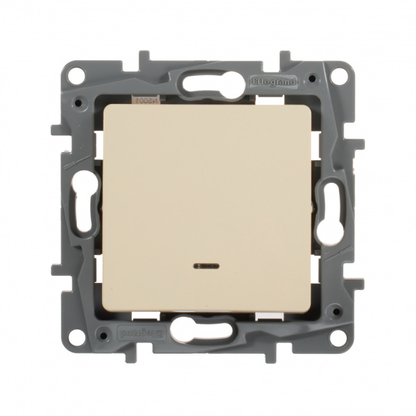 Legrand Etika Слоновая кость Выключатель 1-клавишный с подсветкой, 10А, Винтовые клеммы 672303