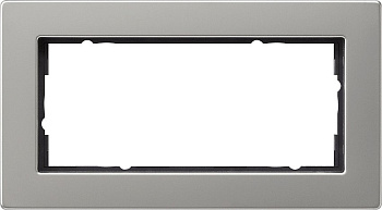 Gira E2 Сталь Рамка 2-ая без перегородки заподлицо 1002335