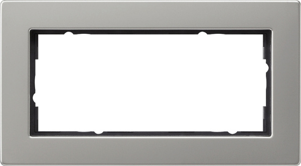 Gira E2 Сталь Рамка 2-ая без перегородки заподлицо 1002335