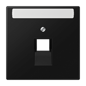 JUNG LS 990 Черный матовый Плата для одного модуля с полем для надписи, фиксация винтом LS969-1NAUASWM