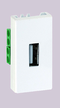 Simon Connect Белый Разъём USB тип "А", 22,5х45мм, винты K128B-9