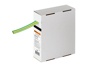 TDM Термоусаживаемая трубка ТУТнг 12/6 желто-зеленая в коробке (10 м/упак) SQ0518-0435