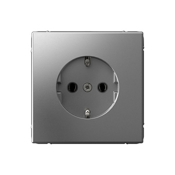 Systeme Electric ArtGallery Сталь Розетка с заземлением, 16А, механизм