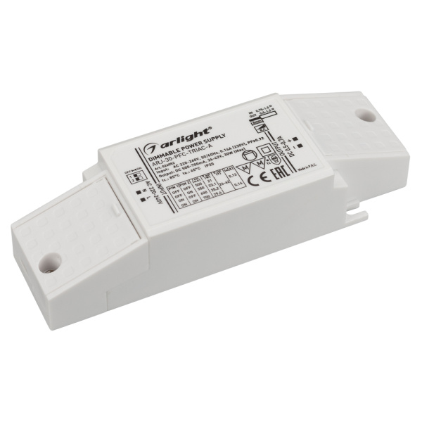 Arlight Блок питания ARJ-30-PFC-TRIAC-A (30W, 500-700mA) (IP20 Пластик, 5 лет) 026052