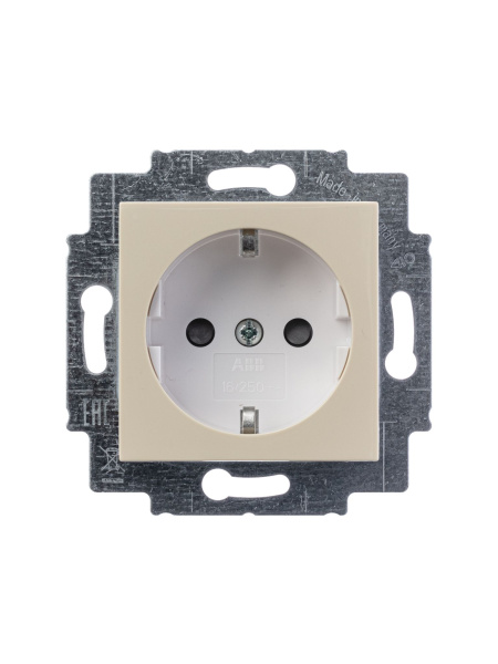 Купить ABB EPJ Levit слоновая кость / белый Розетка с заземлением со шторками 2CHH203457A6017