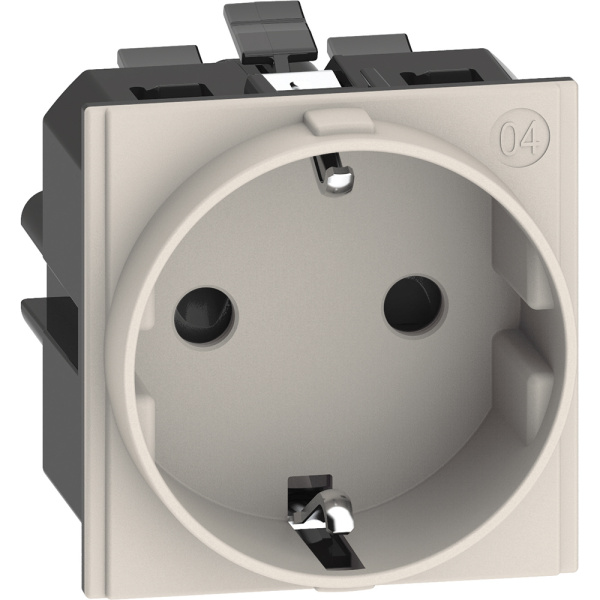 BT Living now Песочный Розетка немецкого стандарта 2К+З 16А автоматич клеммы 2 модуля KM4141A