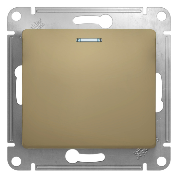 Systeme Electric Glossa Титан Переключатель 1-клавишный с подсветкой, сх.6а, 10АХ