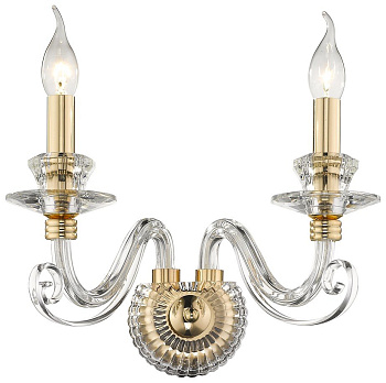 Wertmark WE170.02.301 Бра Золото, Прозрачный E14 2*40W