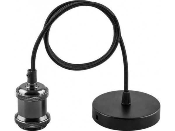 Horoz Electric 021-003-0001 Чёрный жемчуг E27 1M Декоративный патрон на подвесе TESLA HRZ00002548