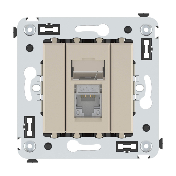 Купить DKC Компьютерная розетка RJ-45 в стену, кат.6 одинарная экранированная, "Avanti","Ванильная дымка"