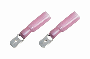 Клемма плоская изолированная термоусаживаемая штекер - 6.35мм 0.5-1.5мм² (РПи-п-т 1.5-(6.3)) красный Rexant 08-0314