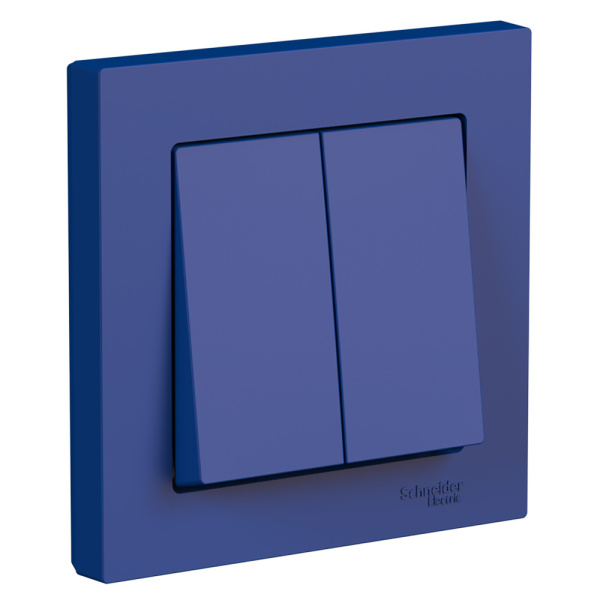 Systeme Electric AtlasDesign Аквамарин Выключатель 2-клавишный, сх.5, 10АХ, в сборе