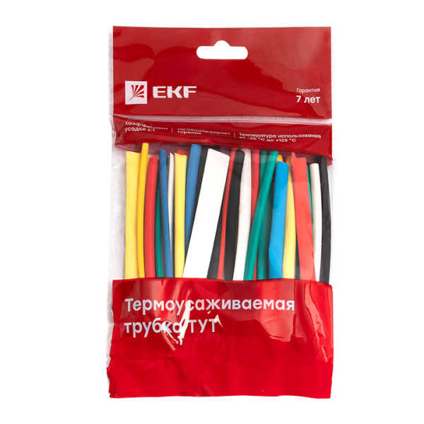 Купить EKF PROxima Набор ТУТ нг: 6 цветов по 5шт. Разного диаметра (3/1,5; 4/2; 5/2,5; 6/3; 8/4) 100мм.