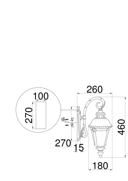Купить Maytoni Outdoor Goiri O029WL-01BZ Бра Бронза Антик