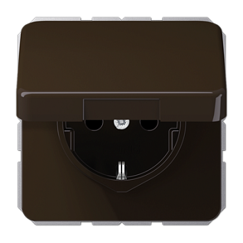 JUNG Штепсельная розетка SCHUKO 16A 250V~ с защитой от детей, влагозащищенная коричневая CD1520BFKIKLBR