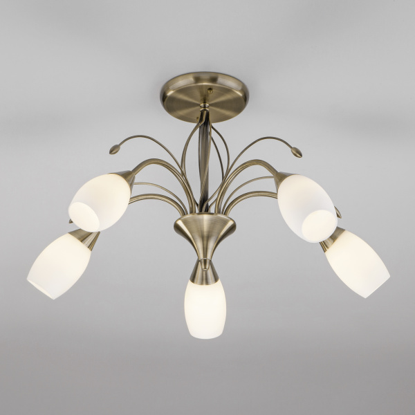 Eurosvet Потолочная люстра со стеклянными плафонами 30280/5 античная бронза a043220