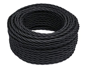 BIRONI Черный матовый Витой провод 3*1,5 20м B1-434-73-20