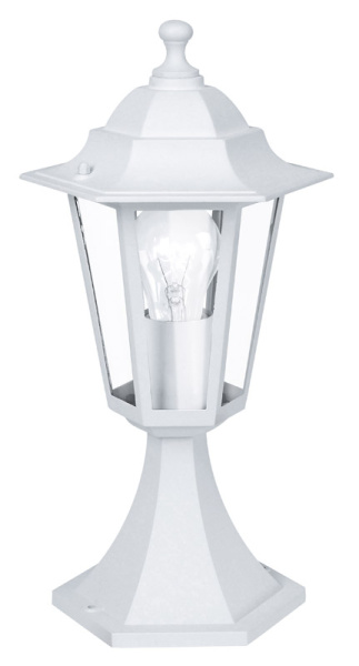 Eglo Уличный светильник напольный LATERNA 5, 1х60W (E27), H405, литой алюм., белый/cтекло 22466 Eglo Уличный светильник напольный LATERNA 5, 1х60W (E27), H405, литой алюм., белый/cтекло 22466