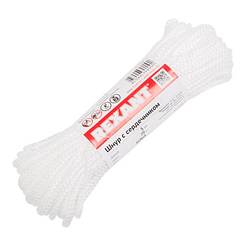 Шнур с сердечником 5мм 20м (белый) Rexant 77-1520-1