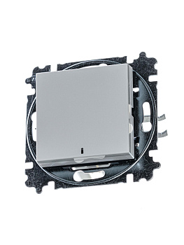 ABB EPJ Levit серый / белый Переключатель 1-кл, с ориент, подсветкой 2CHH590646A6016