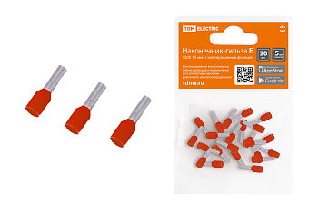 TDM Наконечник-гильза Е1508 1,5мм2 с изолированным фланцем (20шт) SQ0568-0040
