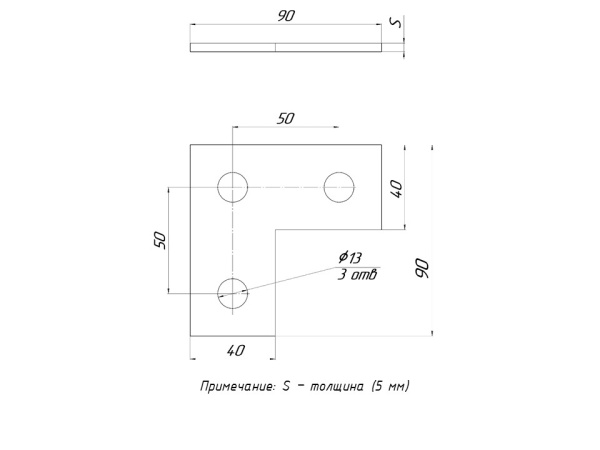 Купить EKF PROxima STRUT-пластина L-образная 3 отверстия HDZ