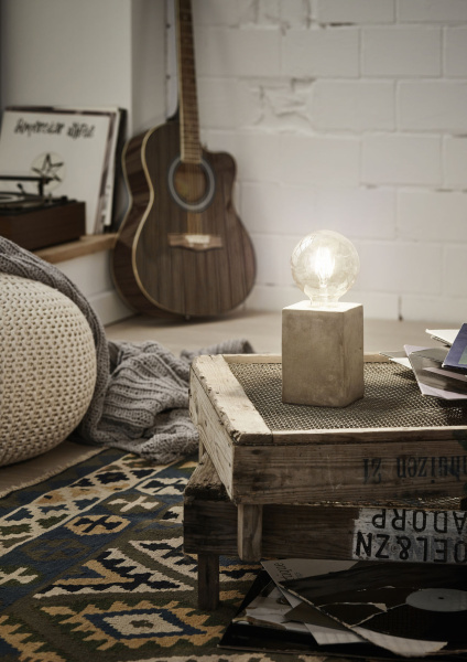 Купить Eglo Лампа настольная PRESTWICK, 1х60W (E27), 90х90, H130, керамика, серый 49812