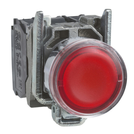 SE XB4 Кнопка с возвратом красная с подсветкой 230В 1НО+1НЗ XB4BW34M5