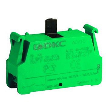 DKC Контактный блок с клеммным безвинтовым  зажимом, нормально-открытый