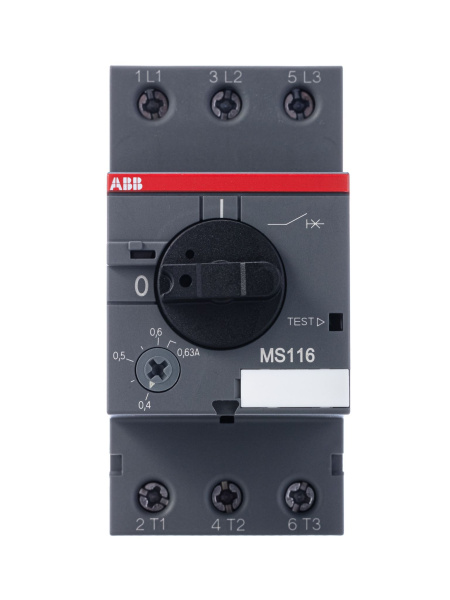 Купить ABB Выключатель автоматический MS116-0.63 50 кА с регулир. тепловой защитой 0,40A-0,63А Класс тепл. расцепит. 10 1SAM250000R1004