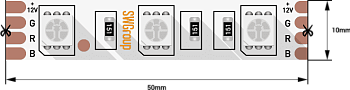 SWG Лента светодиодная стандарт 5050, 60 LED/м, 14,4 Вт/м, 12В , IP20, Цвет: RGB SWG560-12-14.4-RGB