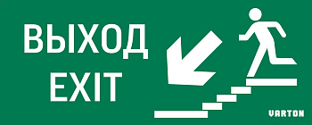 Varton пиктограмма "ВЫХОД / ЛЕСТНИЦА ВНИЗ / ФИГУРА" для аварийно-эвакуационного светильника ip20 V5-EM01-60.001.025