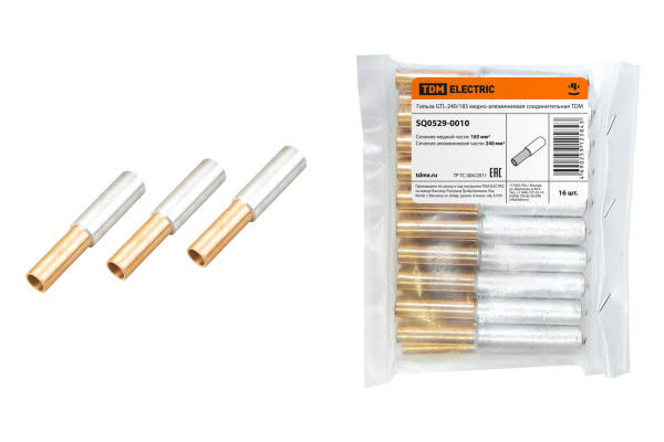 TDM Гильза GTL-240/185 медно-алюминиевая соединительная SQ0529-0010