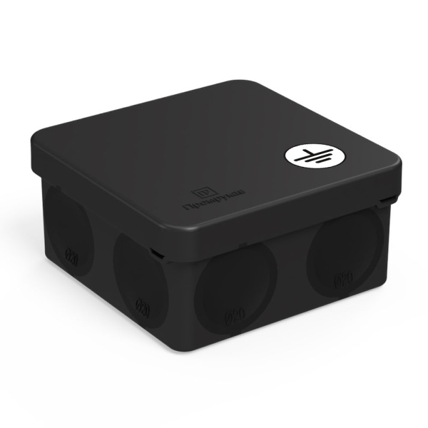 Промрукав Коробка уравнивания потенциалов (КУП) 60-0210-9005-У для прямого монтажа двухкомпонентная безгалогенная (HF) черная 80х80х40 (132шт/кор)