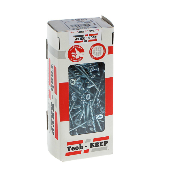 Tech-Krep Саморезы универсальные  50х4,0 мм (200 шт)  оцинкованные - коробка с ок. Tech-Kr 102184